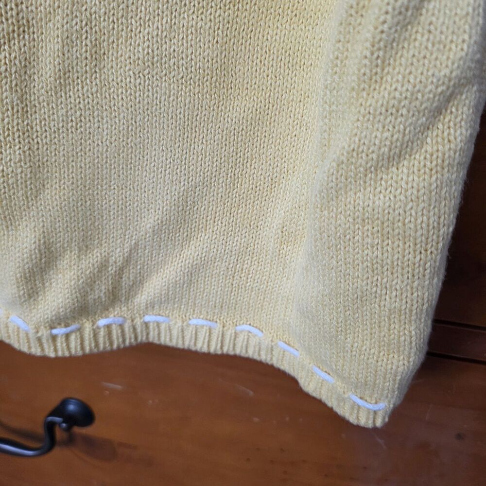 Vintage Mandal Bay Sweater Vest Size Large Yellow Appliqued Purses Shopping - Picture 11 of 11
